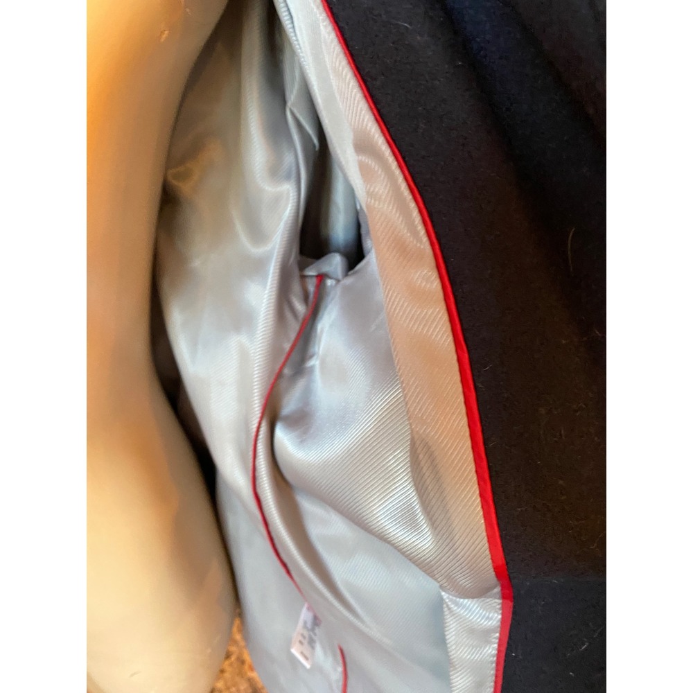 Calvin Klein Women's Navy Wool Blend Zip Front Trench Coat Jacket Size 10‎ - Picture 11 of 16